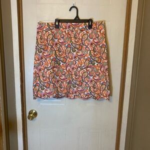 Talbots Paisley Print Women's Scalloped Skirt - Multicolor Work/Office